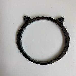 Kate Spade black sparkle cat bangle.